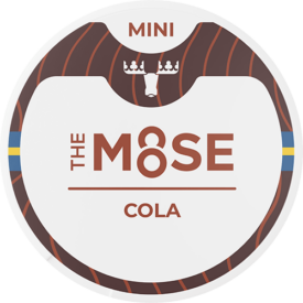 The Moose Cola Mini dosa med vitt portionssnus och kryddig colasmak